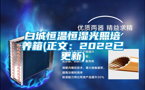 白城恒温恒湿光照培养箱(正文：2022已更新)